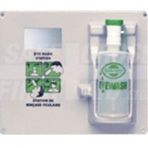 Eye Wash Single Station, Plaque and one 946 mL (32 oz) eye wash bottle (empty) 