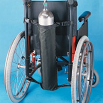 Oxygen tank holder for wheelchairs