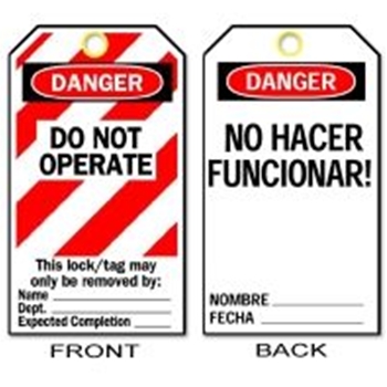 Do Not Operate Striped Bilingual