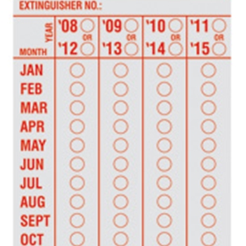 Extinguisher Inspection Tag, Metal