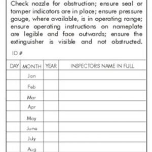 Extinguisher Inspection Tag, Paper