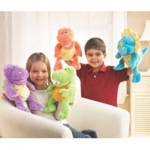 Frolicky Fossils Puppet Green Dinosaur Hand Puppet by Ganz